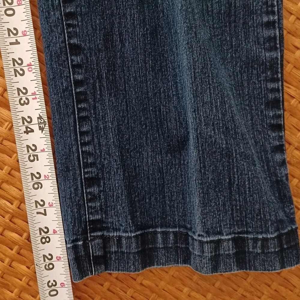 Pappagallo Womens Dark‎ Wash Wide Leg Denim Trouser Jeans Blue Size 10